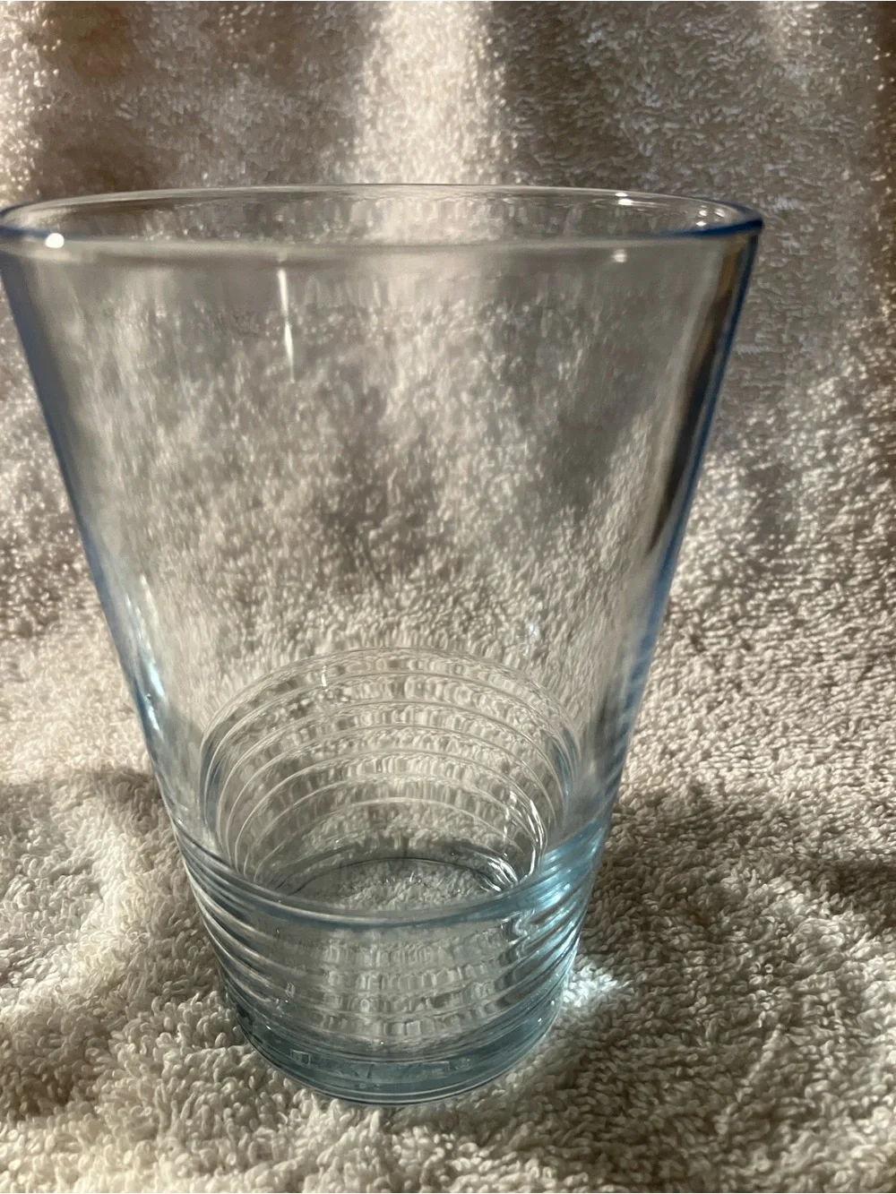 2 Light Blue Ribbed Glass Tumbler IKEA 10288 Italy